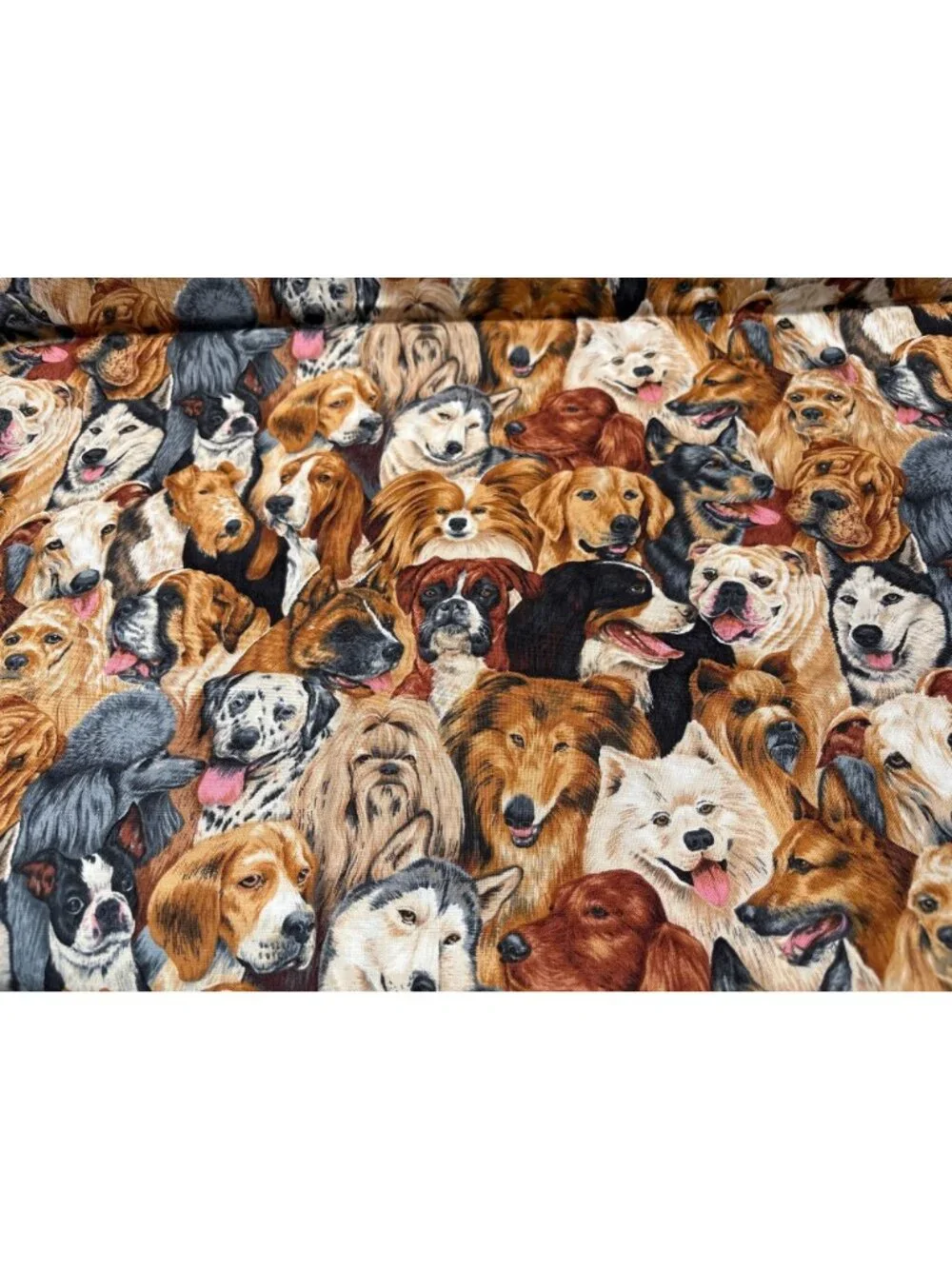Dog-Themed Cotton Fabric 